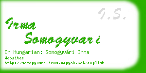irma somogyvari business card